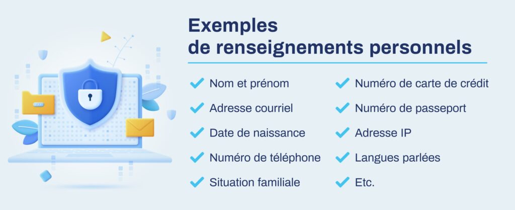 Exemples de renseignements personnels