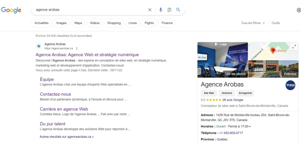 Google mon entreprise Arobas